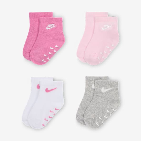新品 NIKE ランニングソックス 23-25cm ホワイト ピンク NIKE公式】ナイキ ランニング ミッドウェイト クルー ソックス